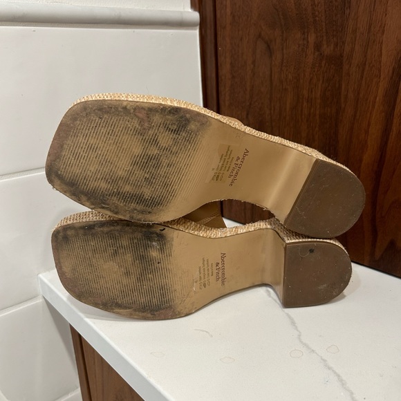Abercrombie & Fitch Retro Mule Platform Heels Laides Size 9.5 - Picture 9 of 11